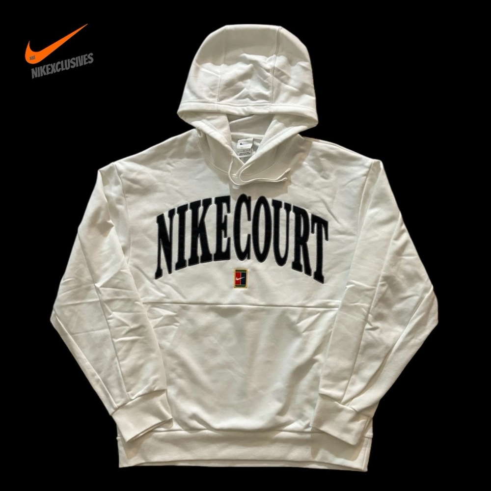 NikeCourt Heritage Men's Dri-FIT Fleece Tennis Hoodie FQ2093-100 size M NEW